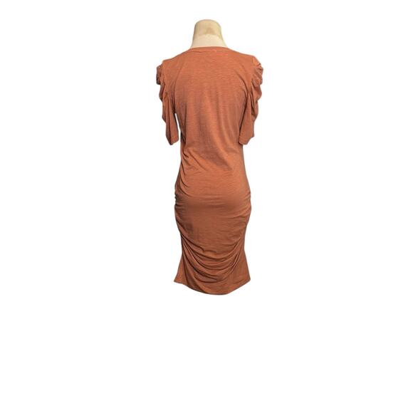 Sundry Brown Puff Short Sleeves Ruched Mini Dress Size 2 - Picture 15 of 16